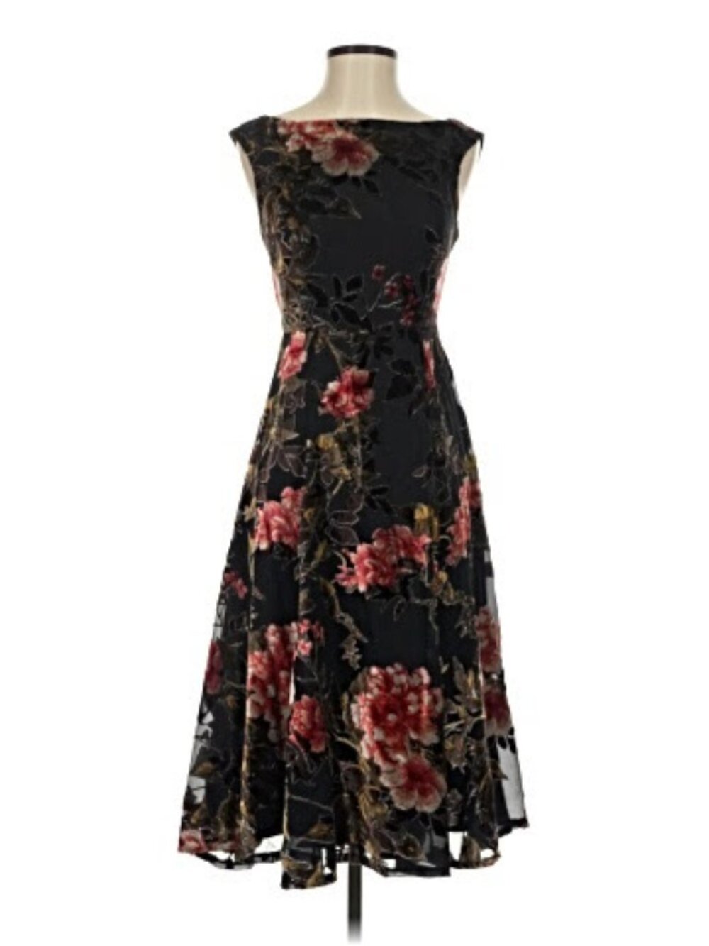 Betsey Johnson Floral Black Cocktail Dress Size 2